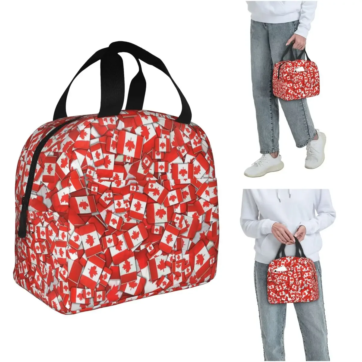 Women Bags In Canada - حقيبة غداء معزولة بنمط علم كندا