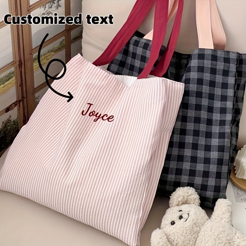 Women Bags Name - حقيبة حمل مطرزة بالاسم حسب الطلب،