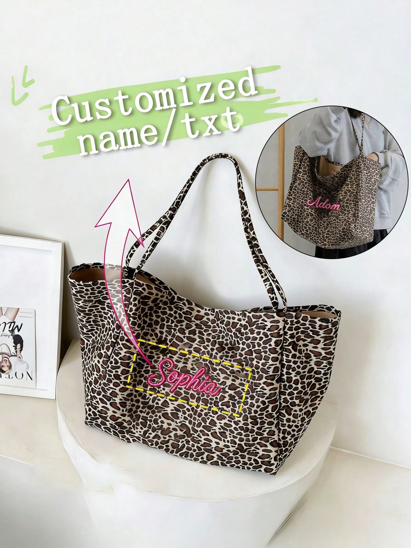 Women Bags Name - حقيبة يد نسائية كبيرة السعة بطبعة