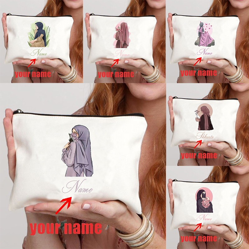 Women Bags Name - حقيبة مكياج مخصصة بالاسم الديني للفتاة