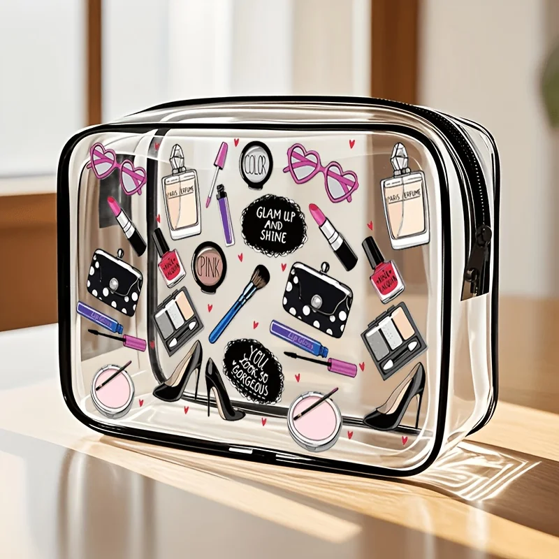 Women Bags For Airport - حقيبة مكياج شفافة قطعة واحدة، حقيبة