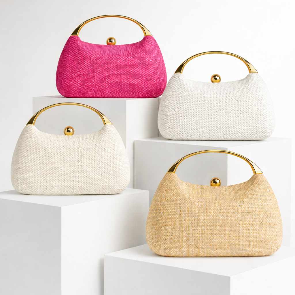 Women Handheld Bags - حقائب يد أنيقة من القش المنسوج