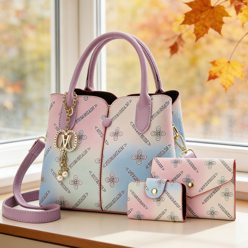 Women Bags Gift - مجموعة حقائب نسائية متدرجة الألوان من