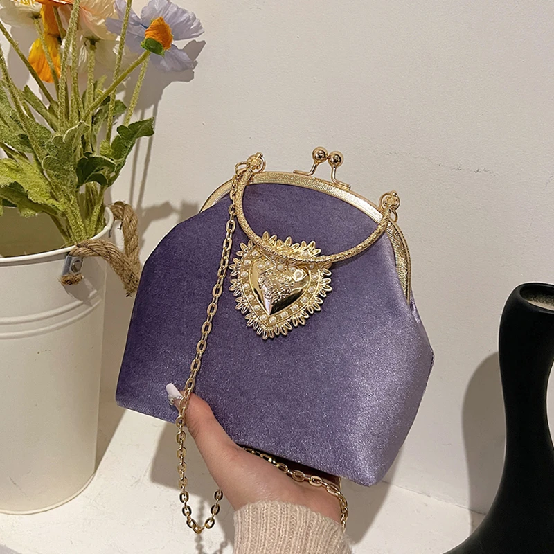 سلاسل المخملية الإطار القلب عش - مراجعة Women Bags For Sale وسعره