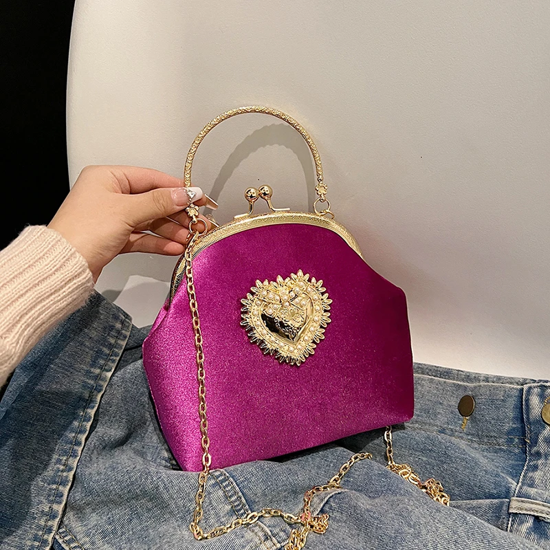 سلاسل المخملية الإطار القلب عش - مراجعة Women Bags For Sale وسعره