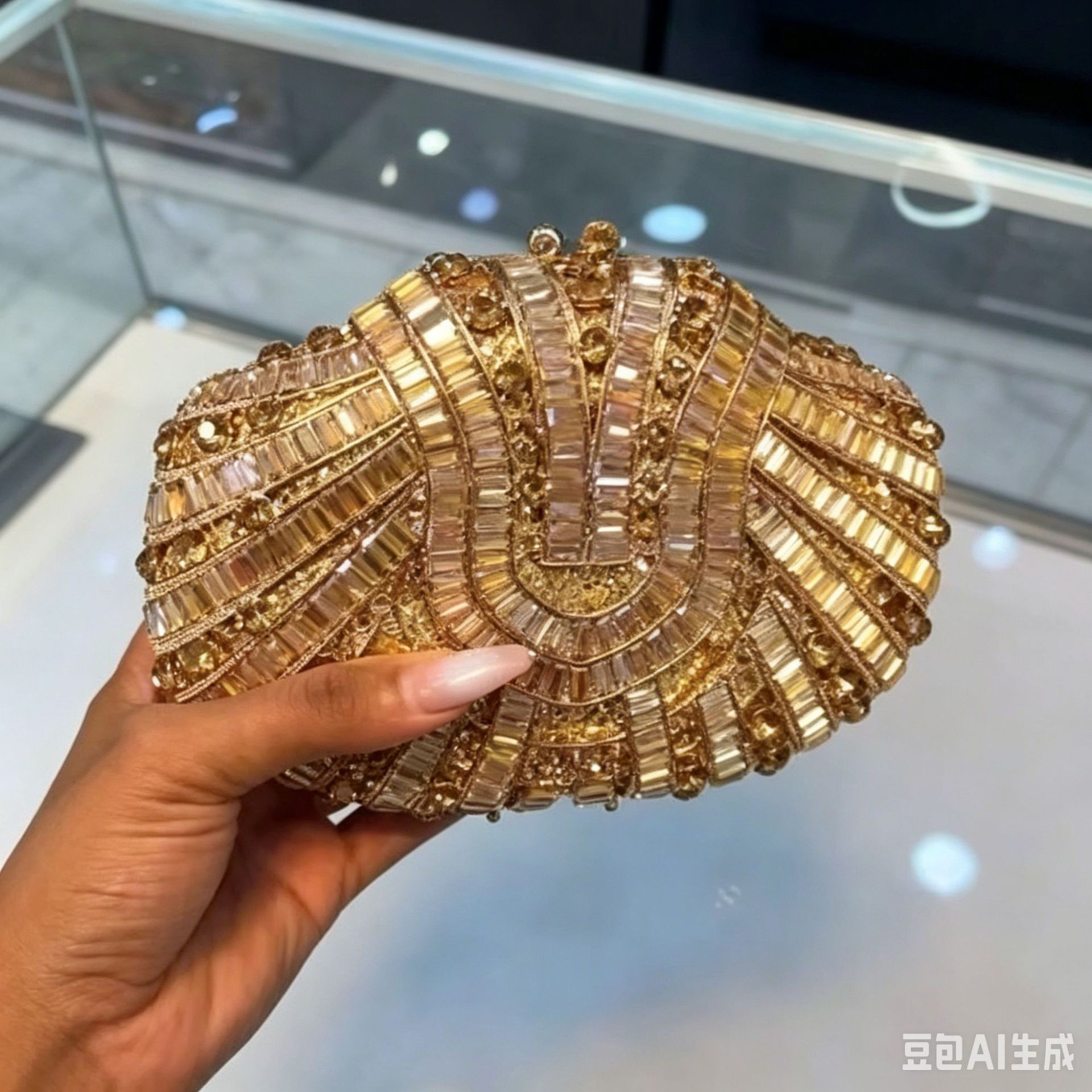 حقيبة يد نسائية مرصعة بالكريست - مراجعة Women Handheld Bags وسعره